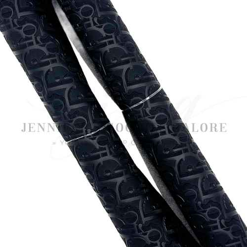 30x135cm, Embossed Leather Fabric, Dior Leather, BLACK, Embossed Synthetic Leather, THIN Leather, Etched Canvas Sheets, Designer Leather, Designer Logo Leather, DIY Leather Bows, 1 ROLL