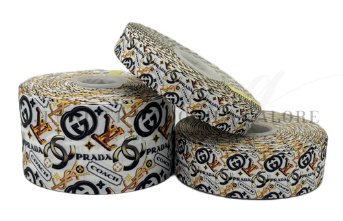Fashion Designer Ribbon, LV, Gucci, Prada, Coach, Hair Bow Ribbon, Lanyard Ribbon, Wholesale Ribbon, PER YARD