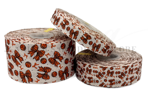 Basketball Ribbon, Sports Ribbon, Hair Bow Ribbon, Wholesale Ribbon, PER YARD