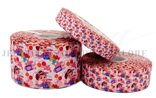 Ms. Rachel Ribbon, Cartoon Ribbon, Pink, Bubblegum, School, Hair Bow Ribbon, Ribbon for Crafts, Wholesale Ribbon, PER YARD