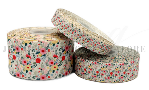  Colourful Ditsy FloralRibbon, Rainbow Floral Ribbon, Bright Colorful Flowers, Floral Ribbon, Hair Bow Ribbon, Wholesale Riboon, PER YARD
