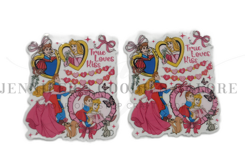 50mm, Princess Resins, Aurora Planar Resins, Flat Back Resins, Bade Reel Resins, Hair Bow Centers, Cabochons, Wholesale Resins, 2PCS (2964)