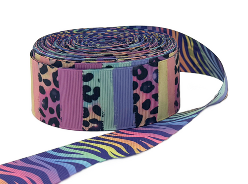 1.5", Cheetah Ribbon, Zebra, Double Sided, 1 ROLL