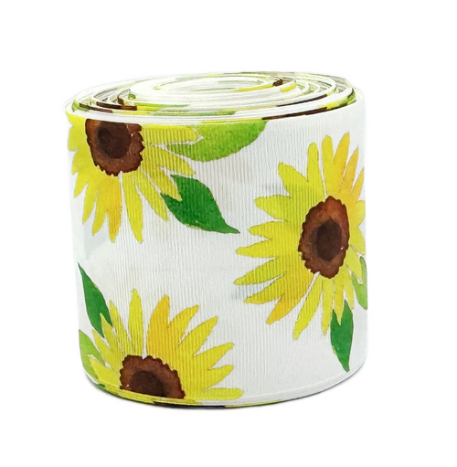 3", Floral Ribbon, Sunflower Ribbon, 1 ROLL