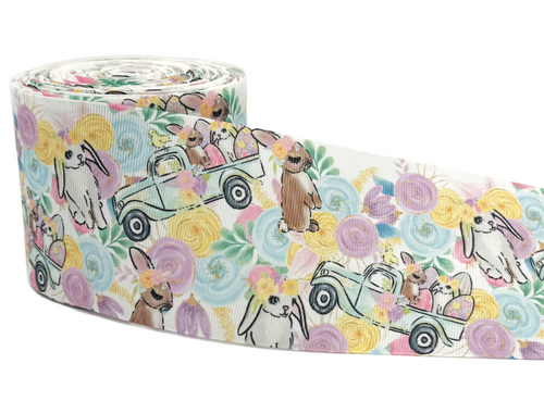 3", Easter Ribbon, Floral Ribbon, Easter Bunny, 1 ROLL