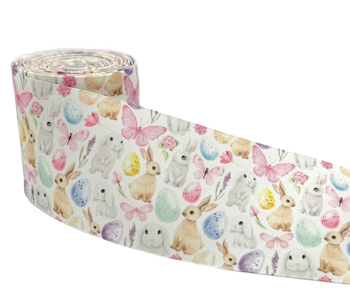 3", Easter Ribbon, Bunny Ribbon, Butterflies, 1 ROLL