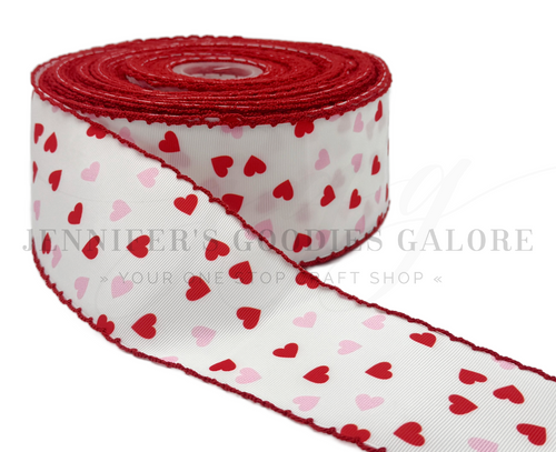 3", Moonstitch Ribbon, Scallop Edged Ribbon, Valentine Ribbon, RED, Hair Bow Ribbon, Grosgrain Ribbon, PER YARD