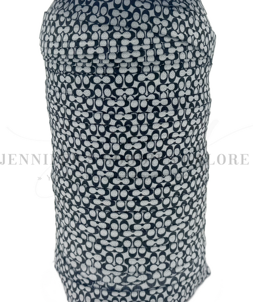 5/8", Coach FOE, Custom Printed Elastic, Designer Name Elastic, GREY, FOE, Fold Over Elastic, DIY Hair Ties, Elastic Hair Ties, Wholesale Elastic, 3 YARDS