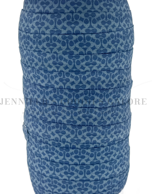 5/8", Coach FOE, Custom Printed Elastic, Designer Name Elastic, NAVY, FOE, Fold Over Elastic, DIY Hair Ties, Elastic Hair Ties, Wholesale Elastic, 3 YARDS 