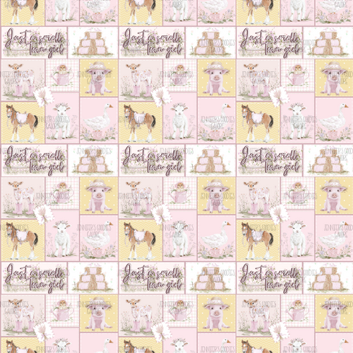 (animalpatch) 9x12", Farm Animals Synthetic Leather, Custom Leather,Just a Small Town Girl, Farm Leather, Faux Leather, Litchi, Vinyl, Glitter, Patent, Key FOB Leather, Leather for Crafts, DIY Hair Bows, 1 Sheet