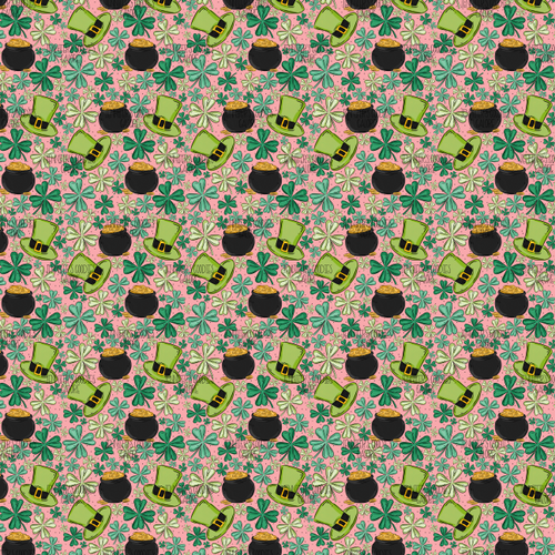 (cloverpink) 9x12", St. Patrick's Day Leather, Shamrock Leather, Pink, Holiday Leather, DIY Leather Hair Bows, Key FOB Leather, Synthetic Leather, Litchi, Vinyl, Patent, Glitter, 1 SHEET