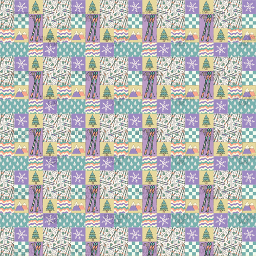 (skiwinter) 9x12", Skiing Leather, Synthetic Leather, Custom Leather Sheets, Winter, Slopes Leather, DIY Leather Bows, Key FOB Leather, Glitter, Patent, Litchi, Vinyl, 1 SHEET