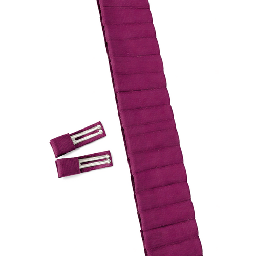 1.4", Hair Clips for Girls, Alligator Clips, Lined Alligator Clips, PLUM, Double Prong Clips, Clips with teeth, Ribbon Lined Clips, SET OF 20