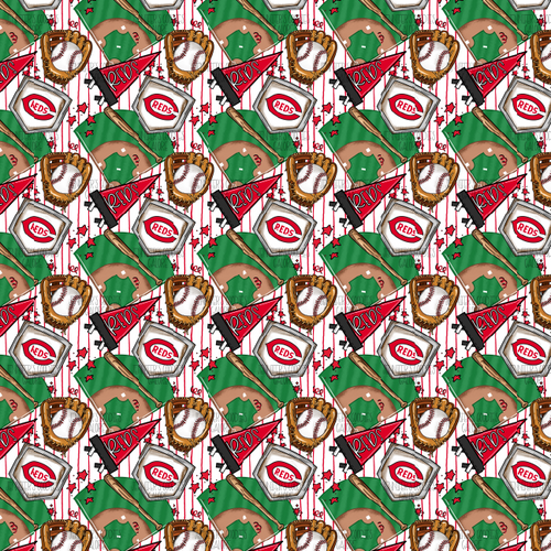 (reds0876) 9x12", Baseball Leather, Cincinnati Reds, Synthetic Leather, Reds Leather, MLB, Baseball, Sports, Litchi, Patent, Glitter, Vinyl, Key FOB Leather, Leather for Crafts, DIY Hair Bows, 1 Sheet