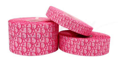 Boujee Ribbon, Dior Ribbon, Bubblegum Pink, Fashion Designer Ribbon, Hair Bow Ribbon, Ribbon for Lanyards, Wholesale Ribbon, PER YARD