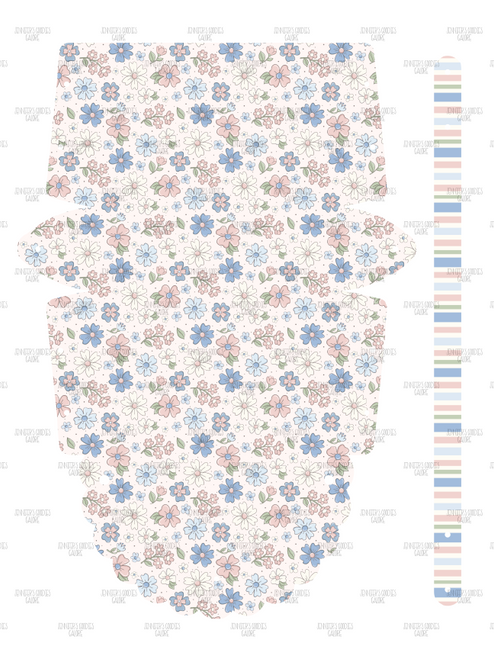 (bluefloralpurse) No Sew Purse Leather, Floral Leather, Mini Purse Leather, Blue Flowers Purse, Hand Cut Leather, Scalloped Purse Leather Girl Purse Leather, 1 SHEET