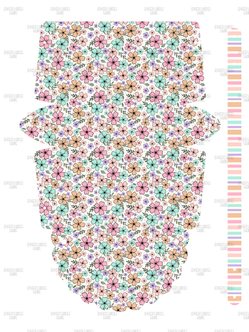 (pastelfloralpurse) No Sew Purse Leather, Floral Leather, Mini Purse Leather, Pastel Flowers Purse, Hand Cut Leather, Scalloped Purse Leather Girl Purse Leather, 1 SHEET