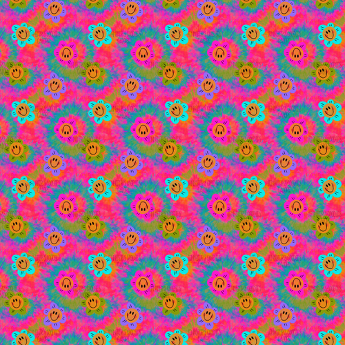 (smileflowers) 9x12", Smile Faces Synthetic Leather, Custom Printed Leather, Tie Dye, Neon, Leather for Key Fobs, Faux, Vinyl, Patent, Litchi, Glitter Leather, DIY Hair Bows, 1 Sheet