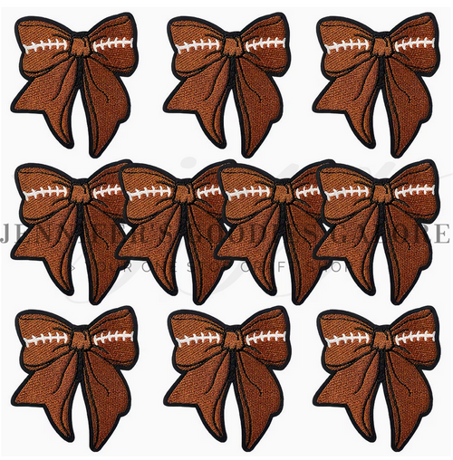2.5x3", Football Patches, Coquette Bow, Sports Embroidery Iron-On Patches, Suitable For DIY Trucker Caps, Bags, Clothes, Jeans, Jackets, Washable Cloth Patches, 1 PC