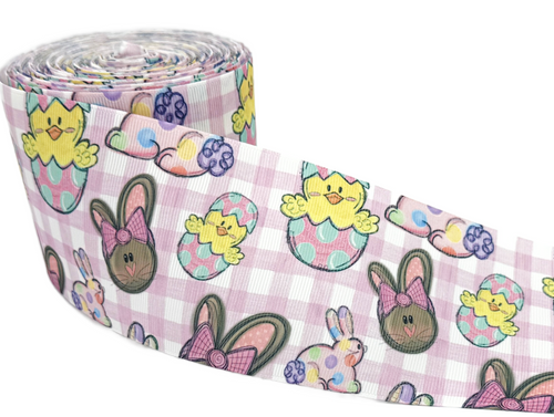 3", Easter Ribbon, Plaid, Bunny, Chicks, 1 ROLL