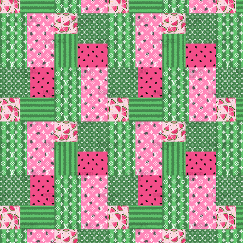 (watermelonLVPW) 9x12", LV Leather, Boujee Leather, Watermelon, Patchwork, DIY Leather Hair Bows, Key FOB Leather, Synthetic Leather, Litchi, Vinyl, Patent, Glitter, 1 SHEET