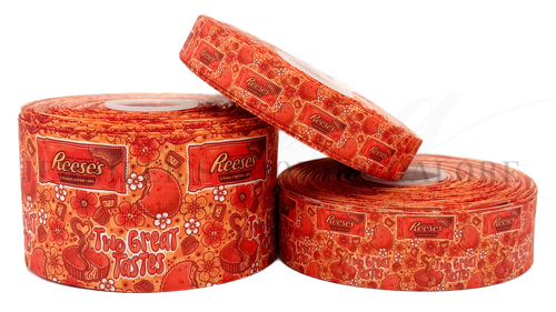 Candy Ribbon, Reese's, Two Great Tastes, Sweet Treats, Purple Plaid, Hair Bow Ribbon, Wholesale, PER YARD