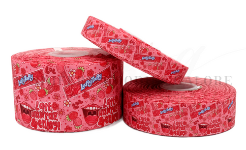 Candy Ribbon, Laffy Taffy, Laff, Unwrap, & Enjoy, Sweet Treats, Purple Plaid, Hair Bow Ribbon, Wholesale, PER YARD