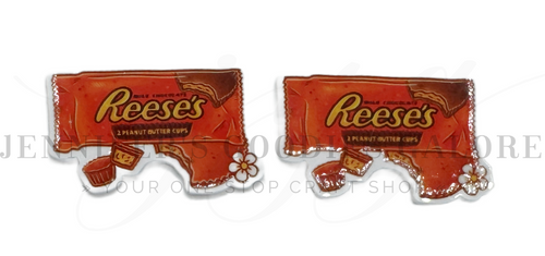 25x40mm, Candy Resins, Custom Made, Reese's Peanut Butter Cups, Planar Resins, Badge Reel Resins, Decorative Embellishments, Flat Back Resins, Hair Bow Centers, Cabochons, Wholesale Resins, 2PCS