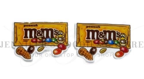 30x40mm, Candy Resins, Custom Made, M&Ms, Planar Resins, Badge Reel Resins, Decorative Embellishments, Flat Back Resins, Hair Bow Centers, Cabochons, Wholesale Resins, 2PCS