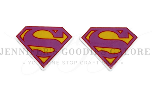 40mm, Super Hero Resins, Custom Made, Super Girl, Planar Resins, Badge Reel Resins, Decorative Embellishments, Flat Back Resins, Hair Bow Centers, Cabochons, Wholesale Resins, 2PCS