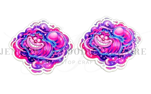 40mm, Alice in Wonderland Resins, Cartoon Resins, Custom Planar Resins, Cheshire Cat Resins, Embellishments, Badge Reel Resins, Flat Back Resins, Hair Bow Centers, Cabochons, Wholesale Resins, 2PCS 