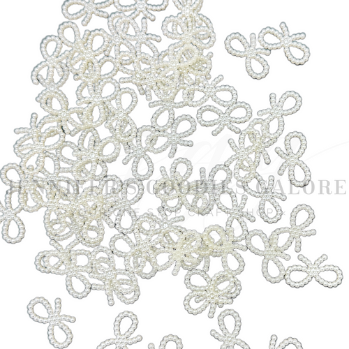 17*29mm, Imitation Pearl Bow, Flat Back Bows, Cabochons, Kawaii Embellishments, 25 PCS 