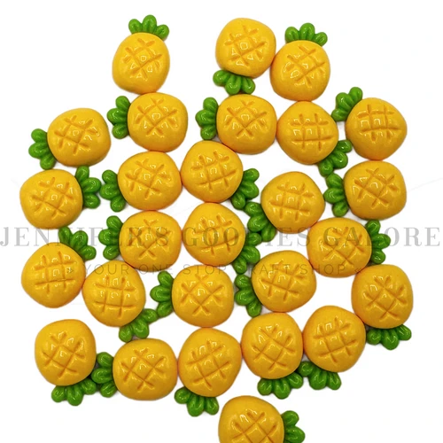 20mm, Tiny Fruit Resins, 3D Resins, Pineapple Resins, Flatbacks, Cabochons, Craft Embellishments, 5PCS