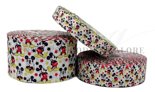 Mickey Mouse Ribbon, Stars, Mouse, Character Ribbon, Hair Bow Ribbon, Wholesale Ribbon, PER YARD