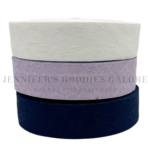 38mm (1.5"), Lace Ribbon, Floral Lace Ribbon, Soft Decorative Ribbon Trim, Vintage Lace Ribbon for Bows, Sewing & Crafts, PER YARD