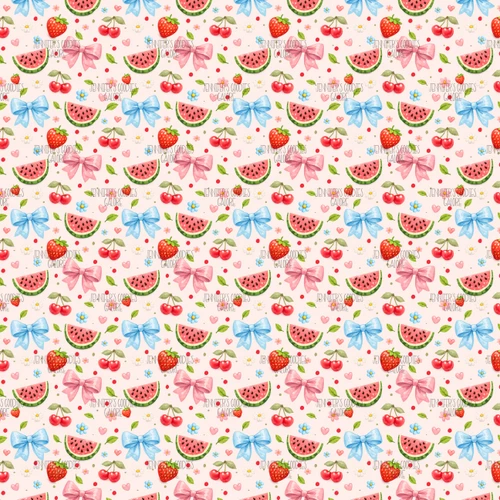(summerfruitbows) 9x12”, Cherry Leather, Watermelon, Strawberries, Custom Printed Leather, Coquette Bows, Fruit, Leather for Crafts, DIY Leather Bows, Faux, Vinyl, Glitter, Litchi, Patent, 1 Sheet