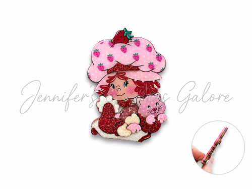 3x2.25", Strawberry Shortcake Shakers, Strawberry Shaker Pattern, Pupcake, Layered Flat Back Resins, Quicksand Shaker Resin, Big Bow Shaker, Cabochon, Bow Embellishments, DIY Badge Reel Accessories, 1PC 