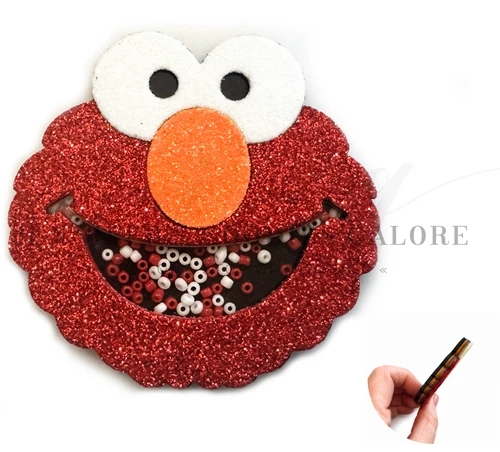 3", Elmo Shakers, Sesame Street Shaker Pattern, Cartoon Resins, Layered Flat Back Resins, Cabochon, Die Cut Resins, Bow Embellishments, DIY Badge Reel Accessories, 1PC 	