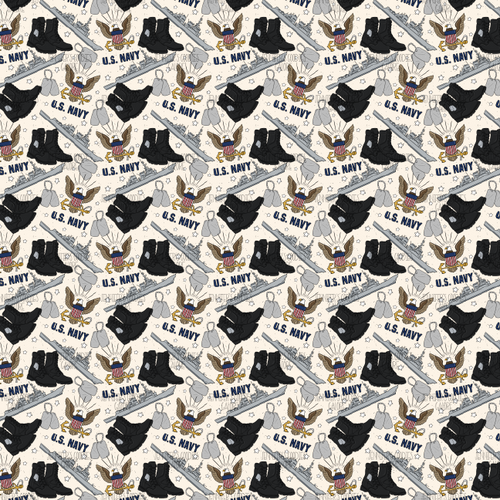 (navy201) 9x12", Military Leather, US Navy Synthetic Leather, Custom Printed Leather, Patriotic, Ships, Dog Tags, Faux Leather, Vinyl, Patent, Glitter, Litchi,DIY Hair Bows, 1 Sheet 