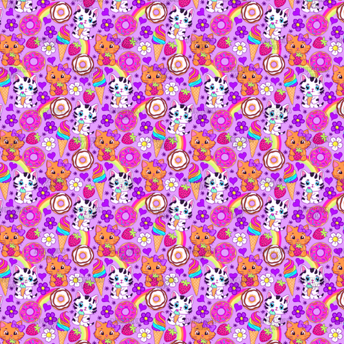 (kittyicecream) 9x12", Ice Cream Synthetic Leather, Custom Leather Sheets, Cats, Kitty, Sweat Treats, Faux, Patent, Vinyl, Glitter, DIY Hair Bows, 1 Sheet