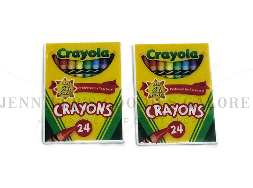 29x39mm, Box of Crayon Resins, Planar Resins, Crayons Planar Resins, School Resins, Back to School Resins, Flat Back Resins, Hair Bow Centers, Cabochons, Wholesale Resins, 2PCS