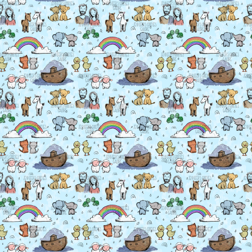 (noah) 9x12", Religious Synthetic Leather, Custom Leather Sheets, Noah's Ark Leather, Animals, Jesus Leather, Vinyl, Patent Leather, Key FOB Leather, DIY Hair Bows, 1 Sheet