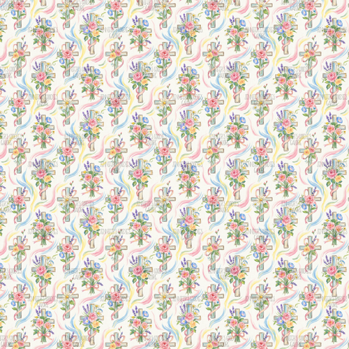 (crossesfloral) 9x12", Religious Synthetic Leather, Custom Leather Sheets, Crosses Leather, Floral, Jesus Leather, Vinyl, Patent Leather, Key FOB Leather, DIY Hair Bows, 1 Sheet