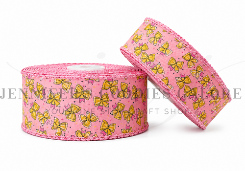 Back to School Ribbon, Moonstitch Ribbon, Coquette, Pencil Ribbon, Pink Stitch, Hair Bow Ribbon, Wholesale, PER YARD