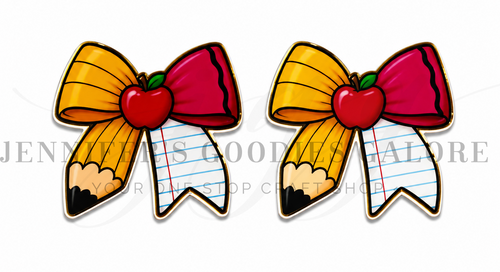 40mm, Back to School Resins, Coquette Bow Resins, Pencil Resins, Notebook, Cabochons, Keychain Resins, Hair Bow Centers, Embellishments, Wholesale Resins, 2PCS
