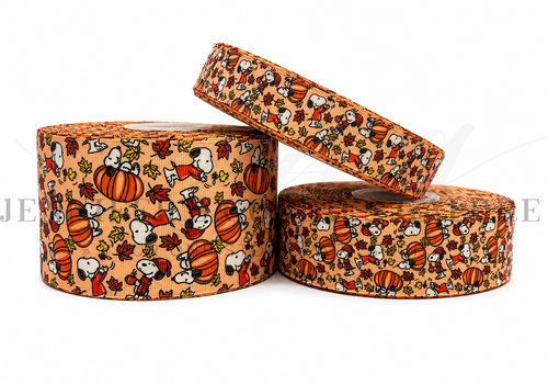 Charlie Brown Ribbon, Thanksgiving Ribbon, Snoopy Ribbon, Pumpkin Ribbon, Cartoon Ribbon, Hair Bow Ribbon, Wholesale Ribbon, PER YARD