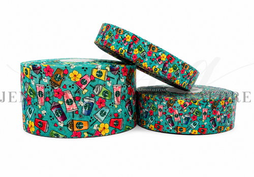 Coffee Ribbon, Starbucks Ribbon, Food and Drink Ribbon, Pink Drink Ribbon, Refreshers, Lanyard Ribbon, Hair Bow Ribbon, Wholesale Ribbon, PER YARD