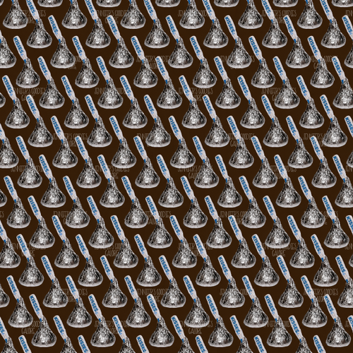 (hersheykisses) 9x12", Hershey Kisses Leather, Synthetic Leather, Custom Leather Sheets, Candy Leather, DIY Leather Bows, Key FOB Leather, Glitter, Patent, Litchi, Vinyl, 1 SHEET