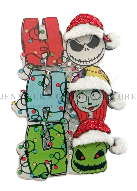 2x1.5", Christmas Shakers, Nightmare Before Christmas Shakers, Jack, Sally, Layered Flat Back Resins, Cabochon, Die Cut Resins, Bow Embellishments, DIY Badge Reel Accessories, 1PC