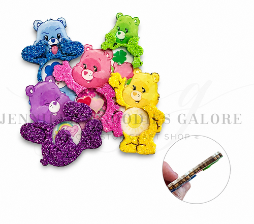 3", Care Bear Shakers, Rainbow Bear, Sunshine Bear, Lucky, Carebears Shaker Pattern, Layered Flat Back Resins, Quicksand Shaker Resin, Big Bow Shaker, Cabochon, Bow Embellishments, DIY Badge Reel Accessories, 1PC 